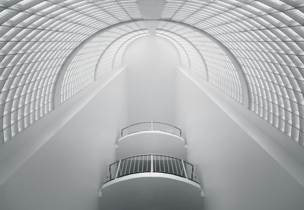 Curved Glass Atrium by Nico T — canvas wall art