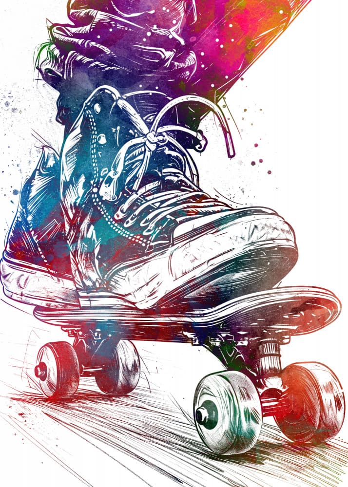 Vibrant Skater Style by Justyna Jaszke — canvas wall art
