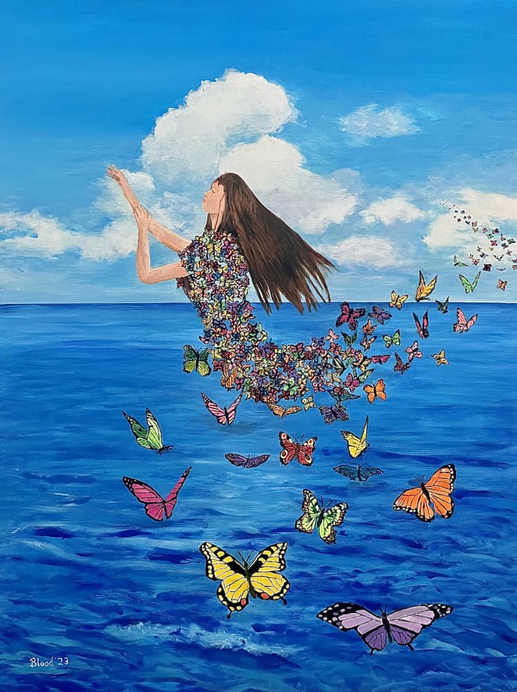 Ocean Butterfly Transformation by Tom Blood — canvas wall art