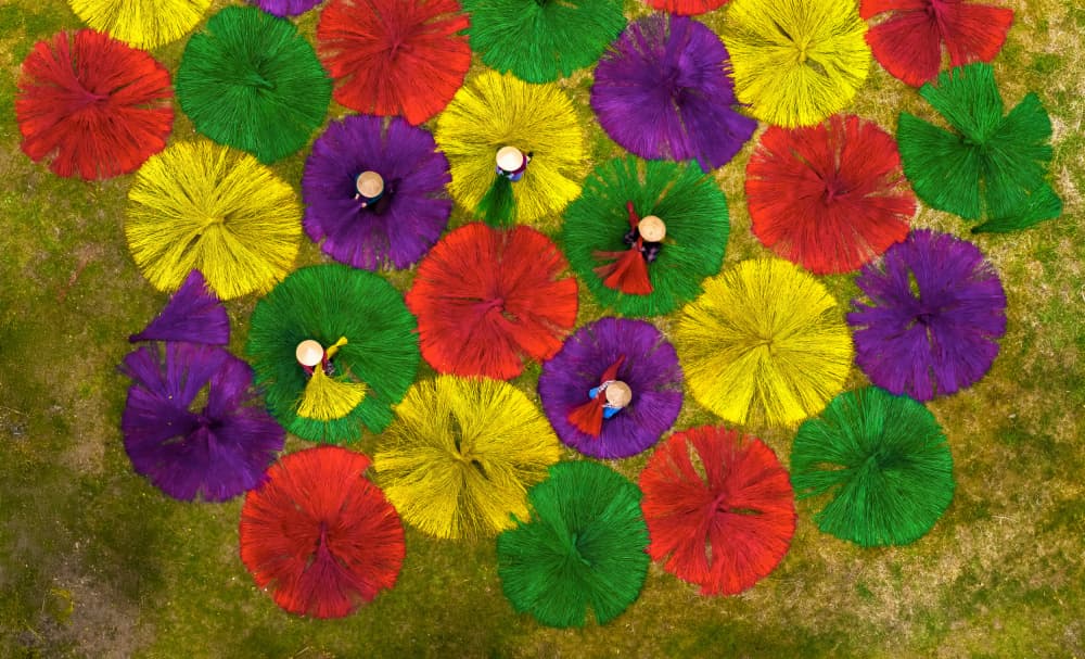 Colorful Radial Patterns by Jie Jin — canvas wall art