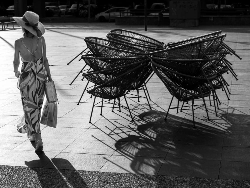 Woman Street Shadows by Fernando Silveira — canvas wall art