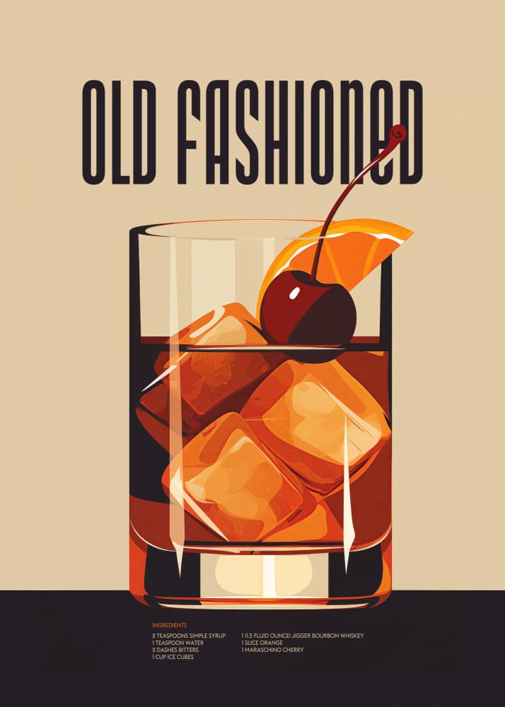 Classic Old Fashioned Cocktail by Andreas Magnusson — canvas wall art