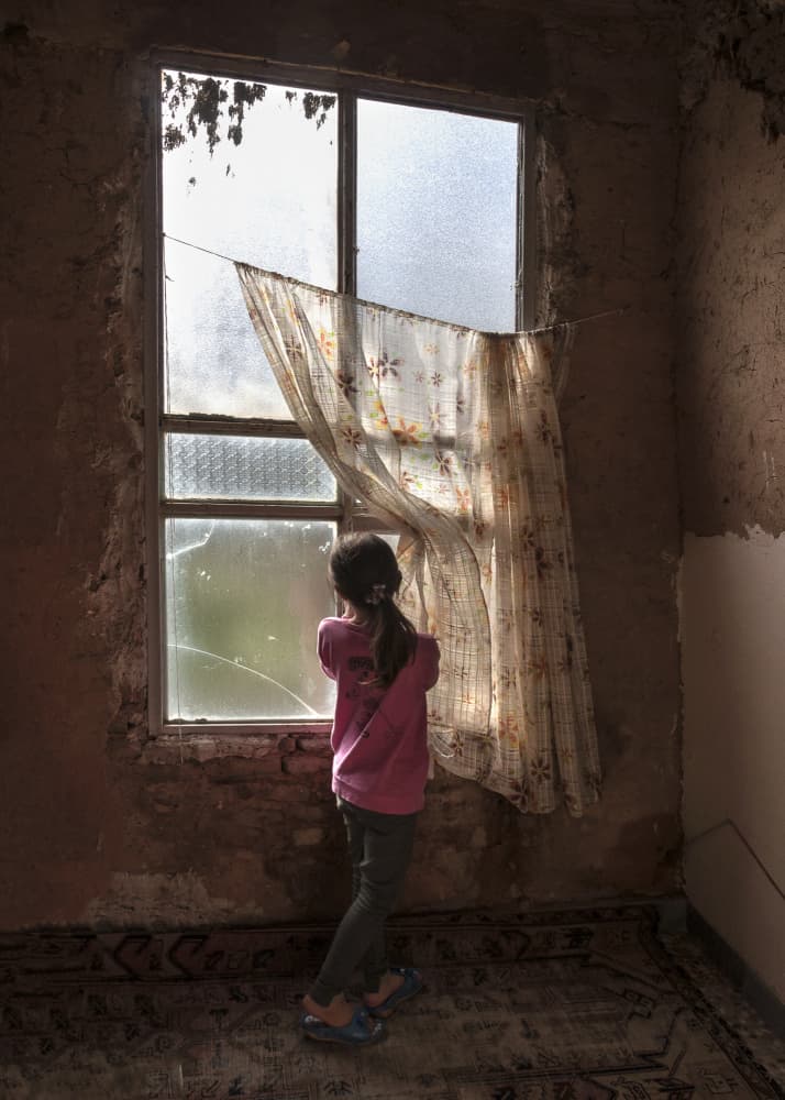 Girl At Broken Window by Mitra Bahmani — canvas wall art