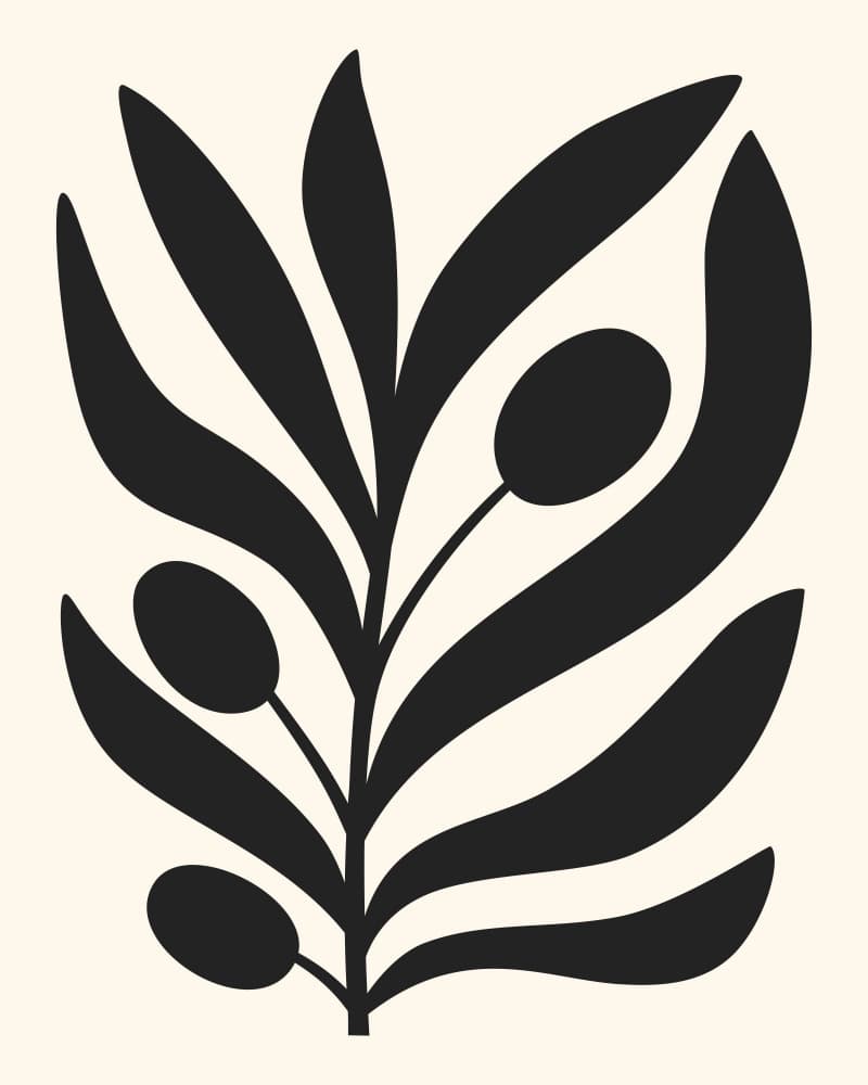Elegant Olive Branch by Artprink — canvas wall art