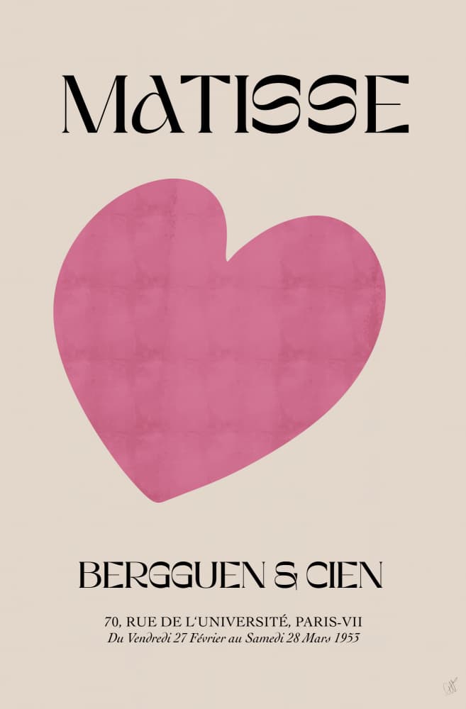 Minimal Pink Heart by Anne-Marie Volfova — canvas wall art