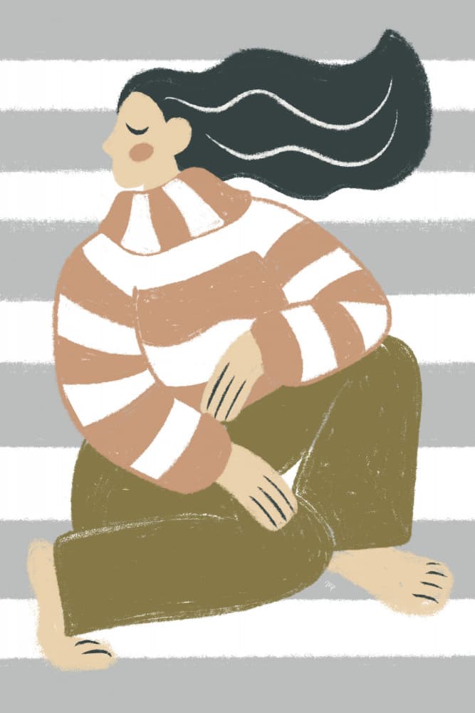 Relaxed Woman Sitting by Martina — canvas wall art