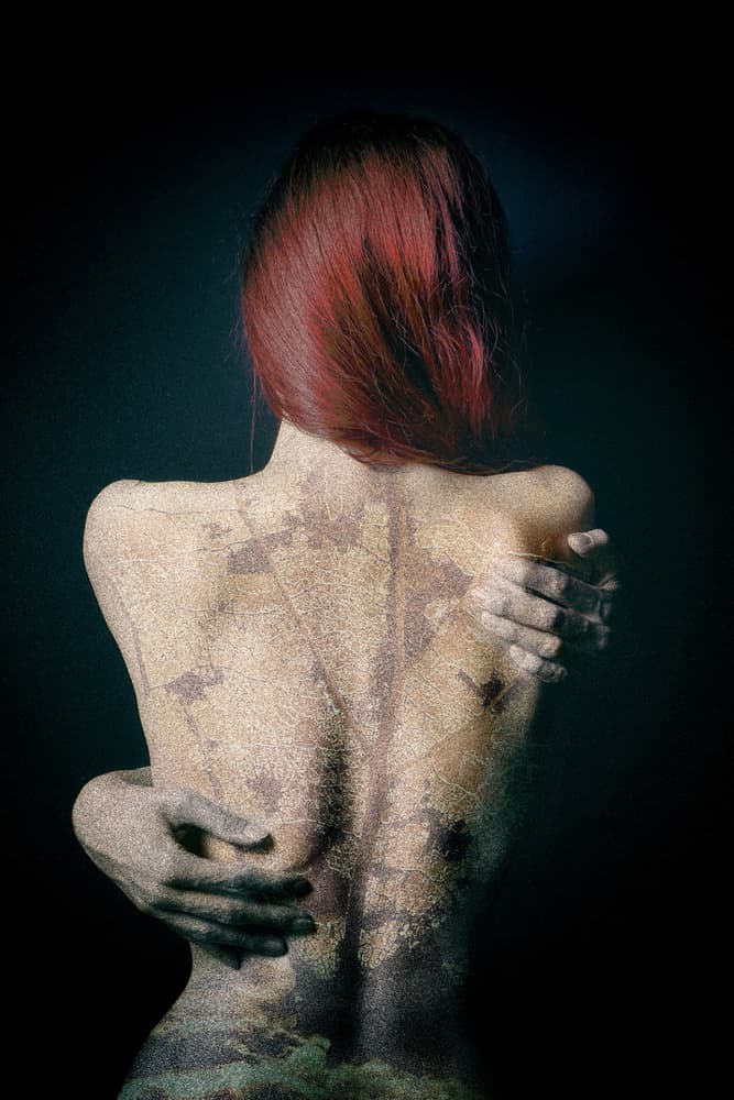 Earthy Embrace Woman by mario lotzin / uwe friessner — canvas wall art