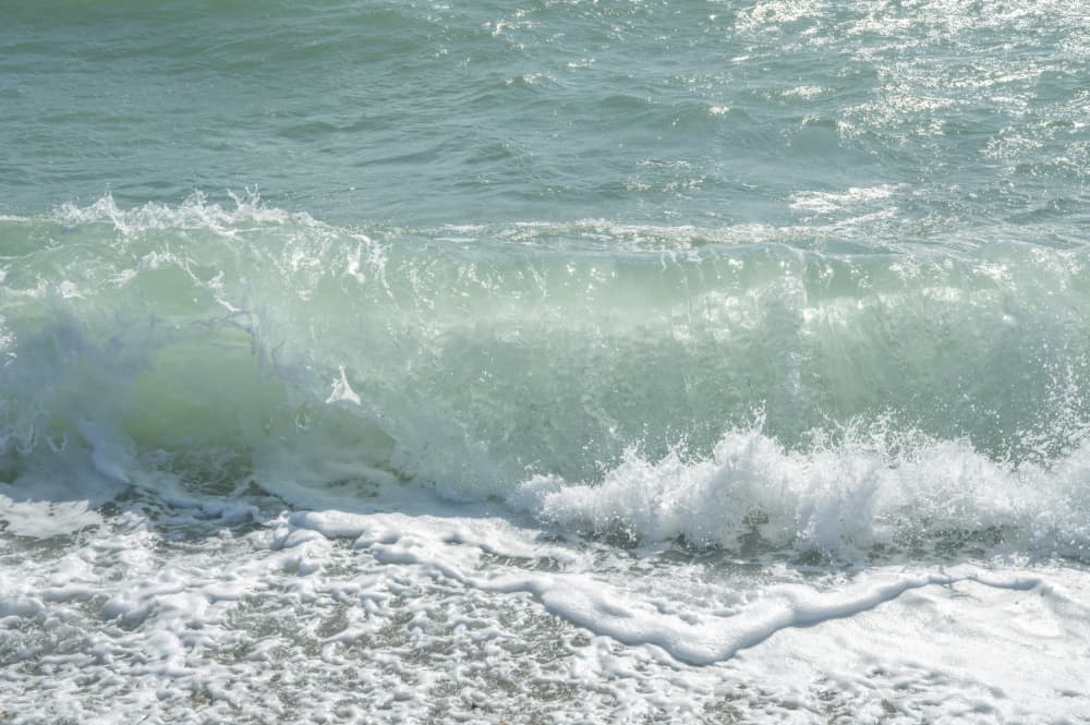 Rolling Aqua Wave by Christa Stroo — canvas wall art
