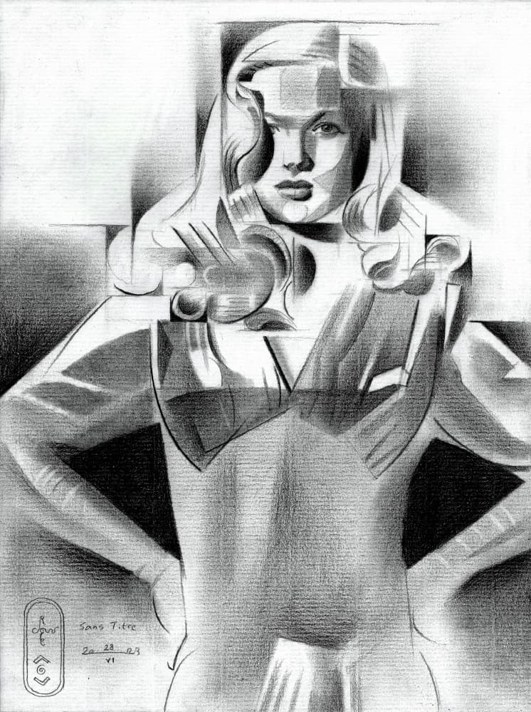 Geometric Fashion Portrait by Corné Akkers — canvas wall art