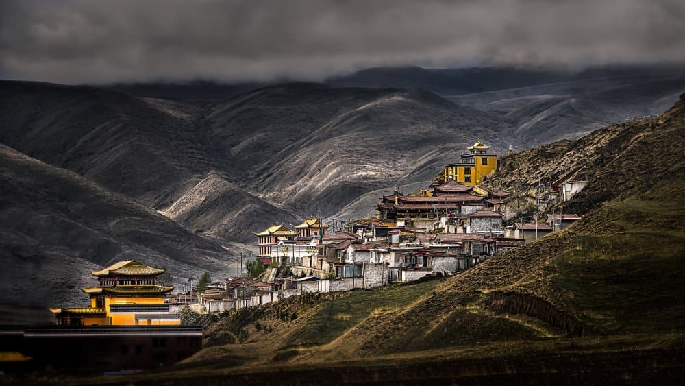 Tibetan Mountain Village by Weihong  Liu — canvas wall art