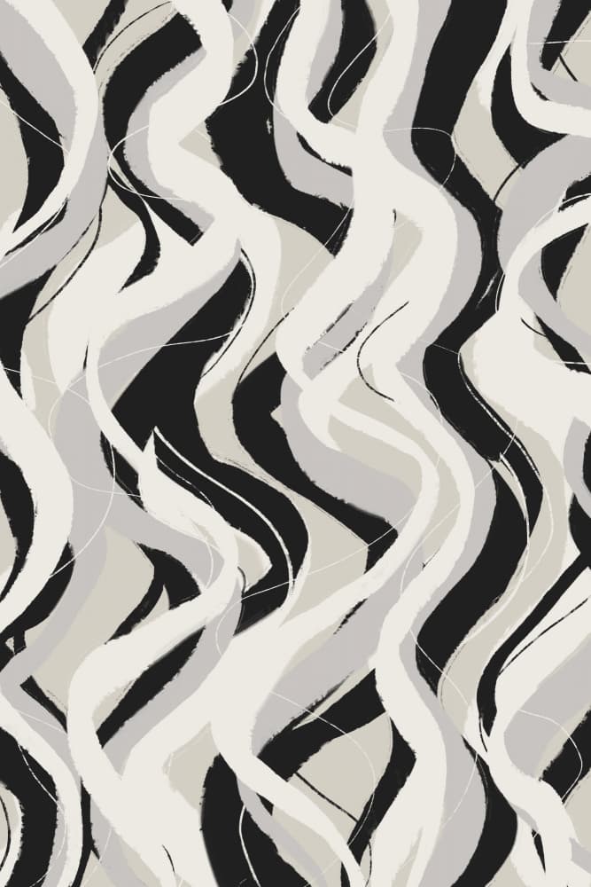 Curved Monochrome Waves by Treechild — canvas wall art