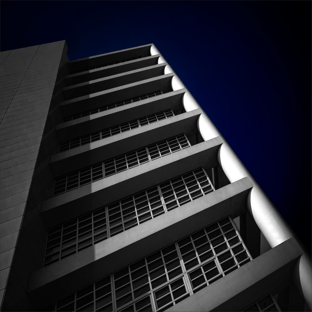 Sleek Building Dark Sky by Gilbert Claes — canvas wall art