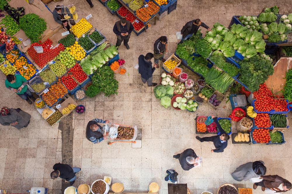 Vibrant Market Life by Feyzullah Tunç — canvas wall art