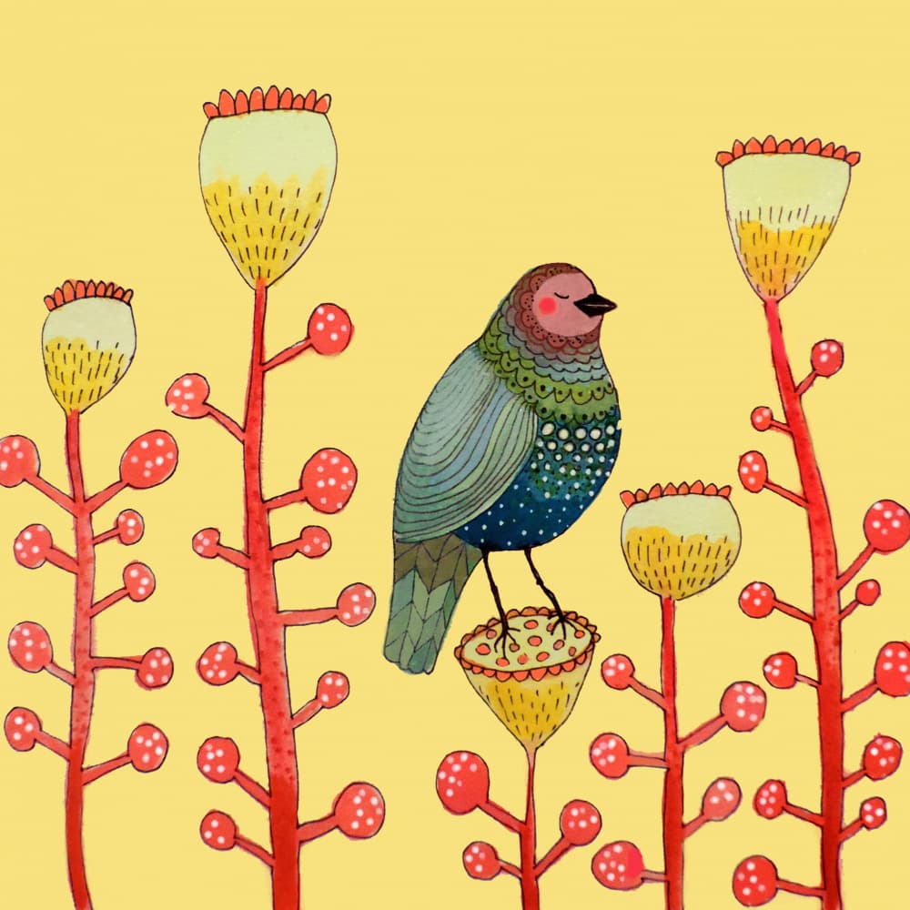 Peaceful Garden Bird by Sylvie Demers — canvas wall art