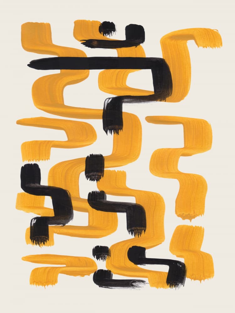 Abstract Golden Maze by Ejaaz Haniff — canvas wall art