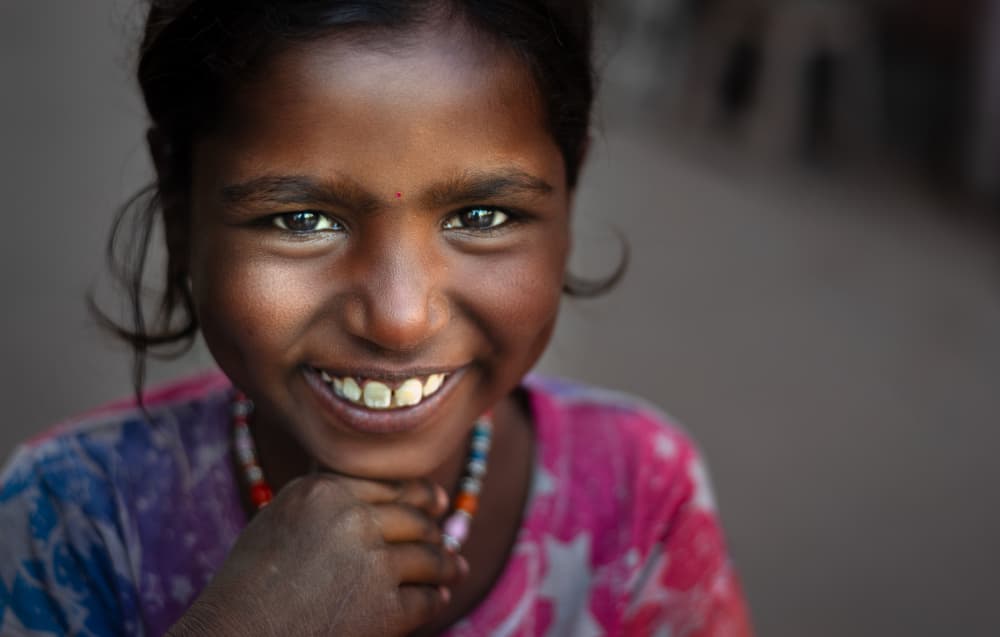 Smiling Young Girl by Vivek Kalla — canvas wall art