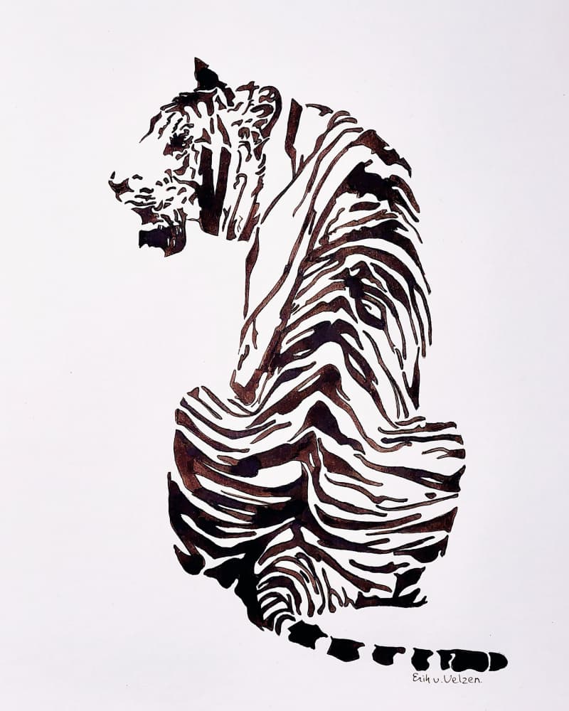 Majestic Striped Tiger by Erik Van Velzen — canvas wall art