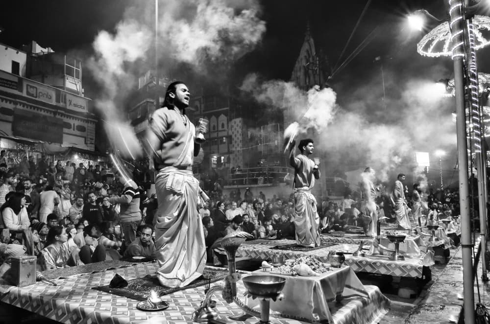 Indian Night Ritual by Abhraneel Chakraborty — canvas wall art