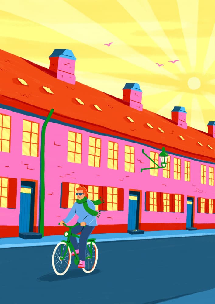Sunny City Bike Ride by Nanna Paavig — canvas wall art