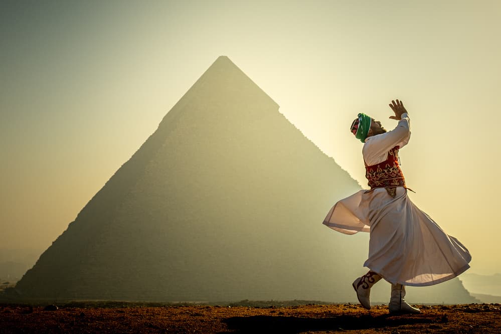 Pyramid Dervish Sunset by Ali Khataw — canvas wall art