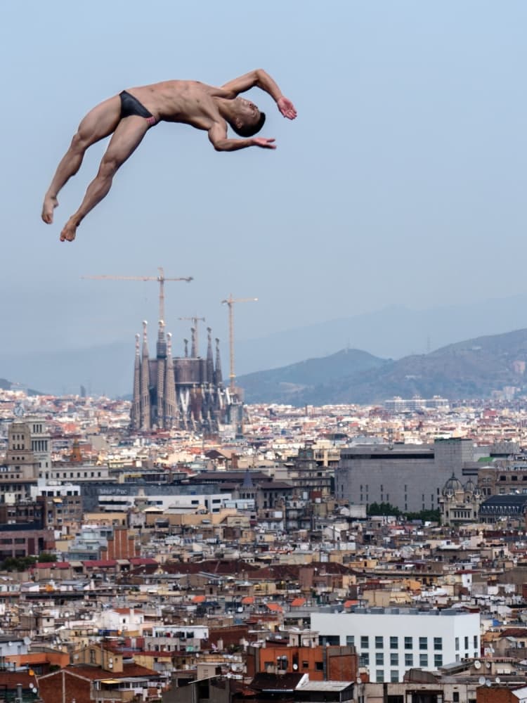 Flying Over Barcelona by Klaus Lenzen — canvas wall art