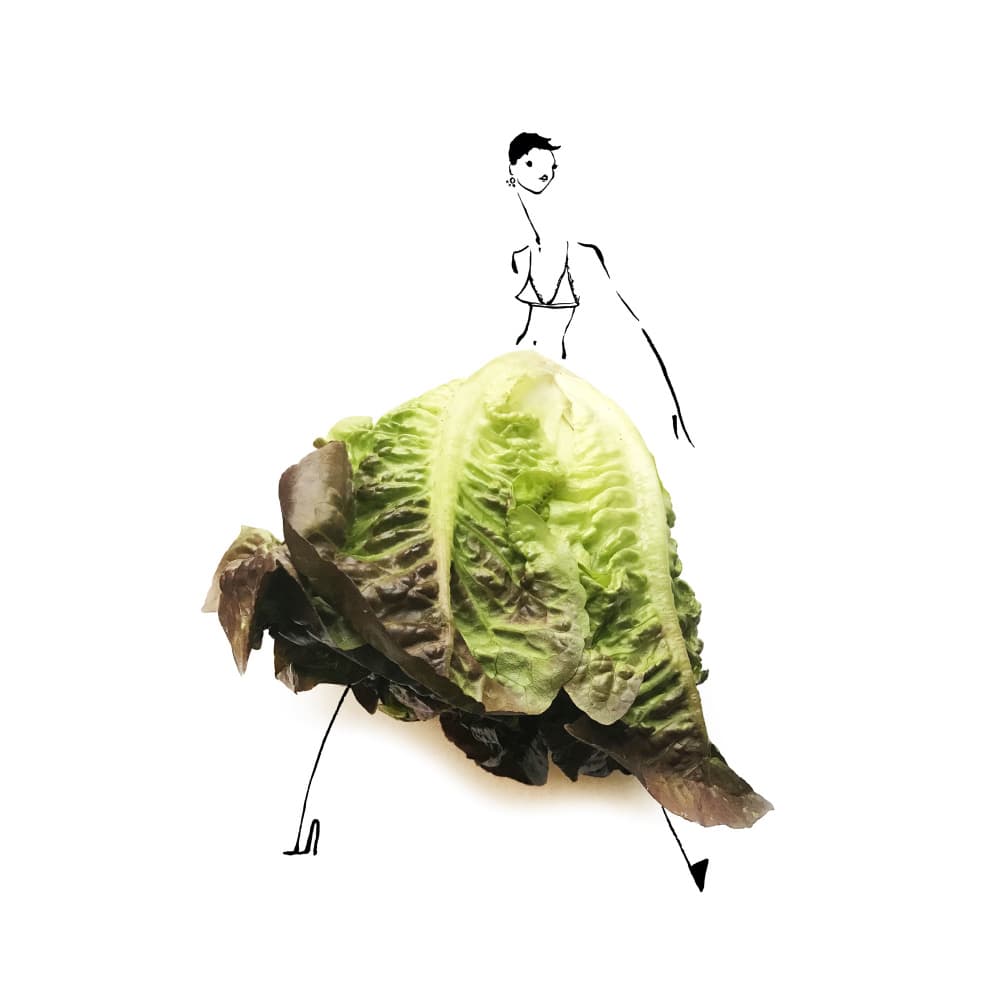 Whimsical Lettuce Fashion by Gretchen Roehrs — canvas wall art