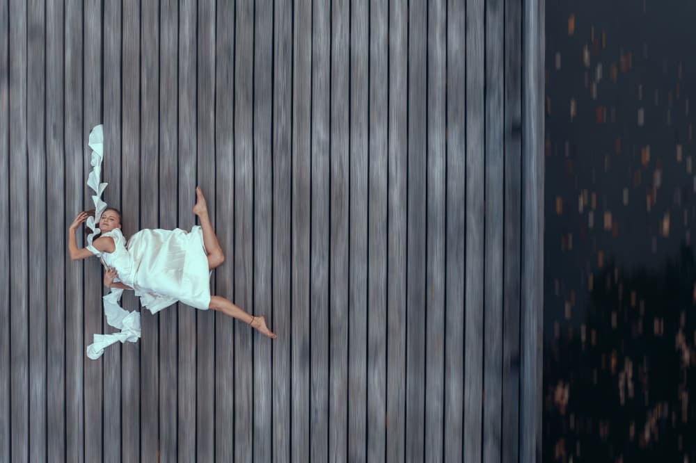 Graceful Dancer Floating by Mike Kreiten — canvas wall art