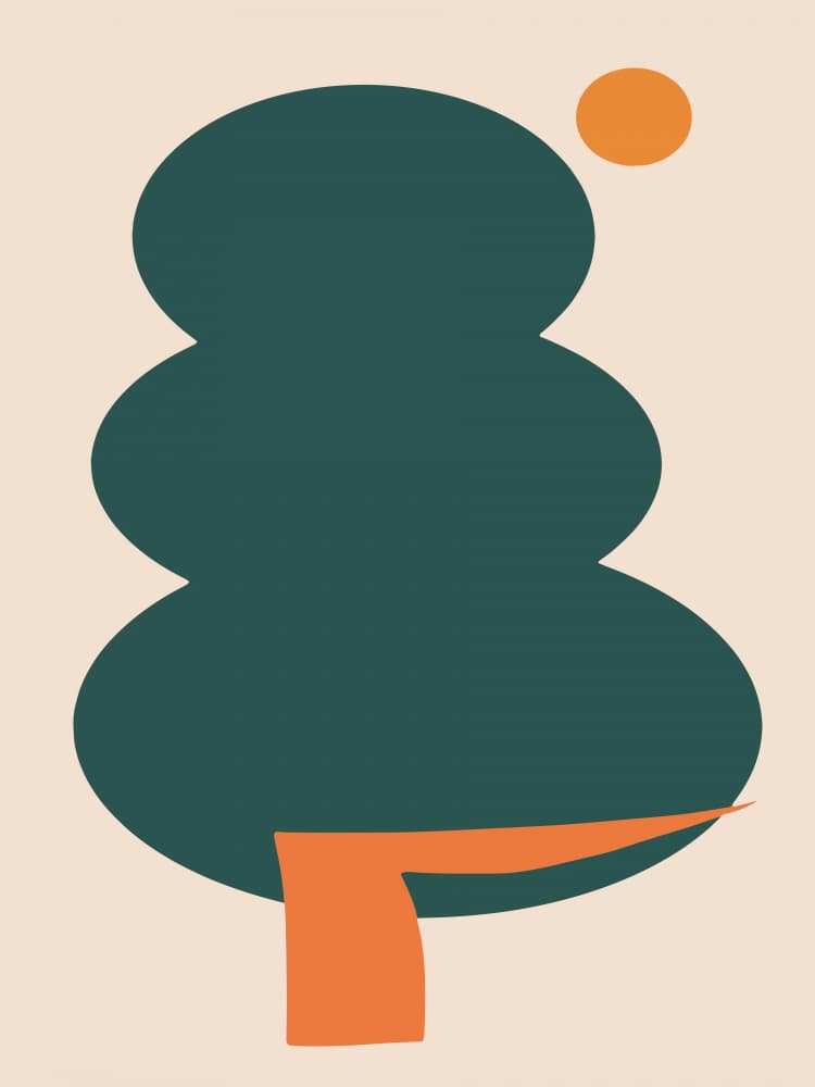 Minimalist Tree Sun by Little Dean — canvas wall art