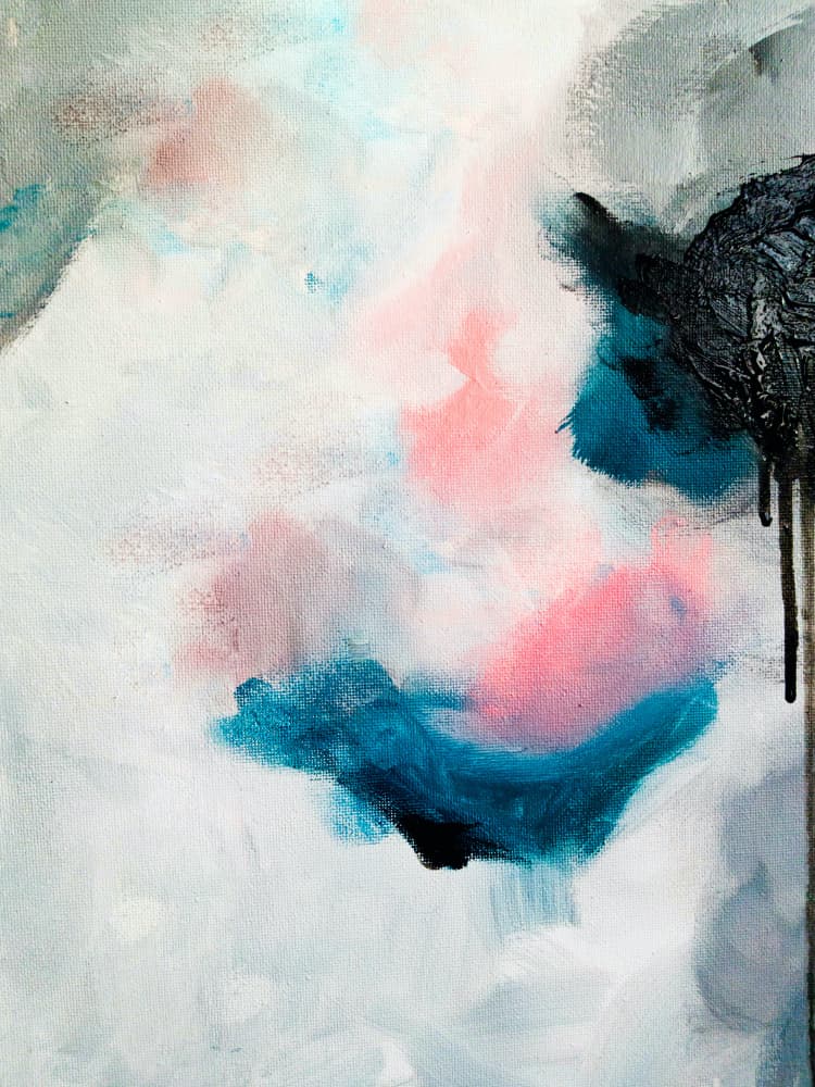 Fluid Pink Teal Abstract by Ejaaz Haniff — canvas wall art