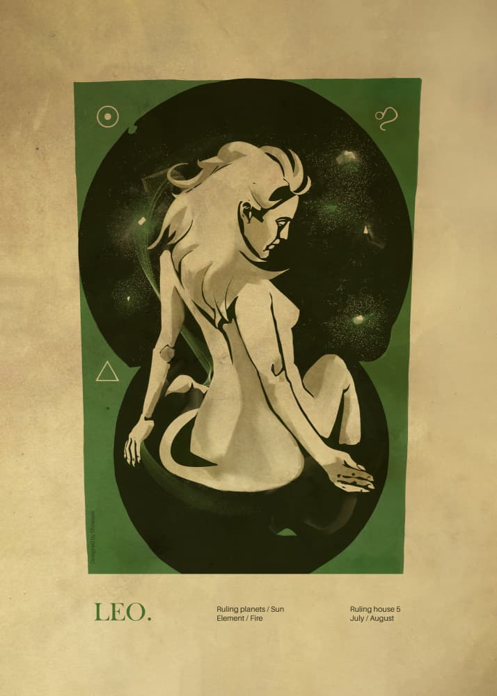 Celestial Leo Lioness by Dion Gem — canvas wall art