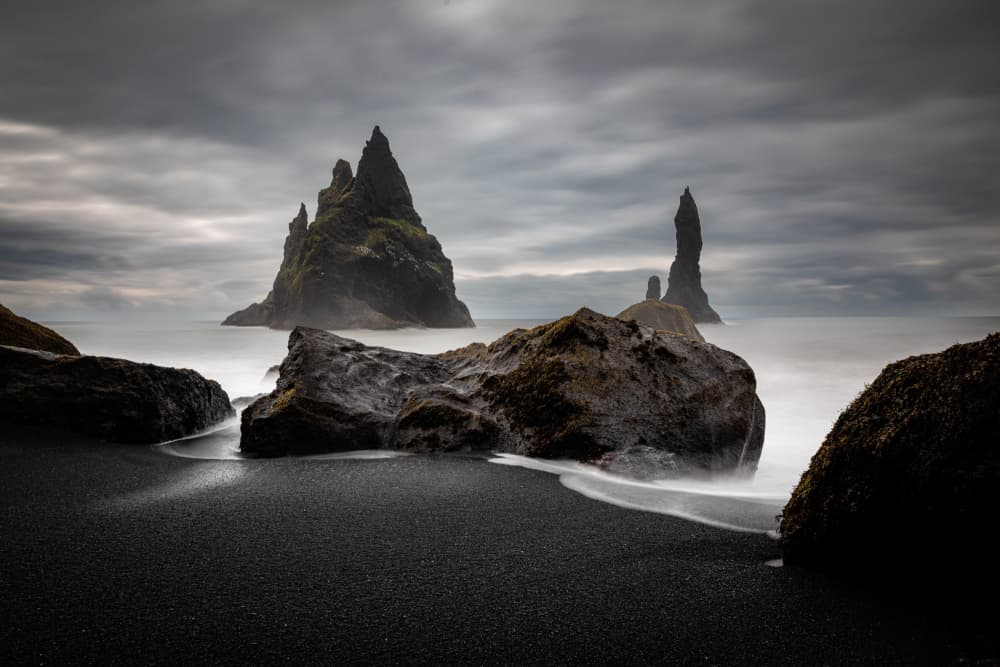 Dramatic Black Beach by Franco Farinati — canvas wall art
