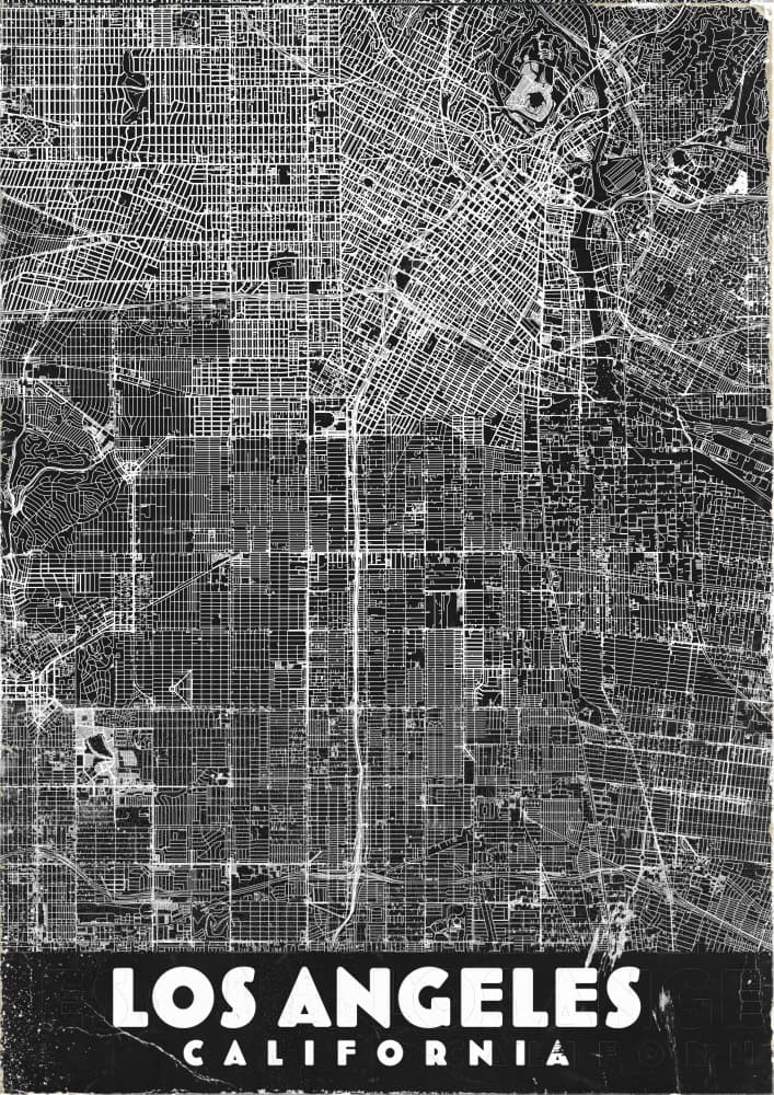 Los Angeles Urban Grid by Nicholas — canvas wall art