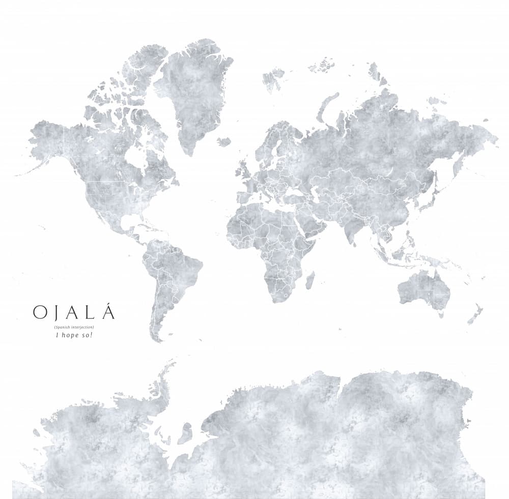 Textured World Map by Rosana Laiz Blursbyai — canvas wall art