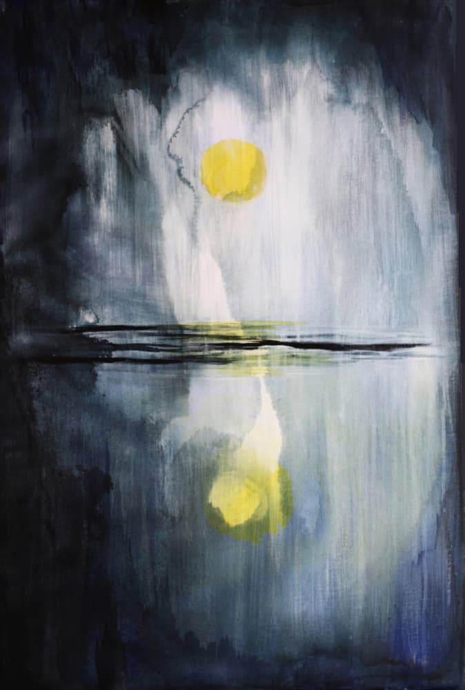 Yellow Moon Reflection by RodMacIver — canvas wall art