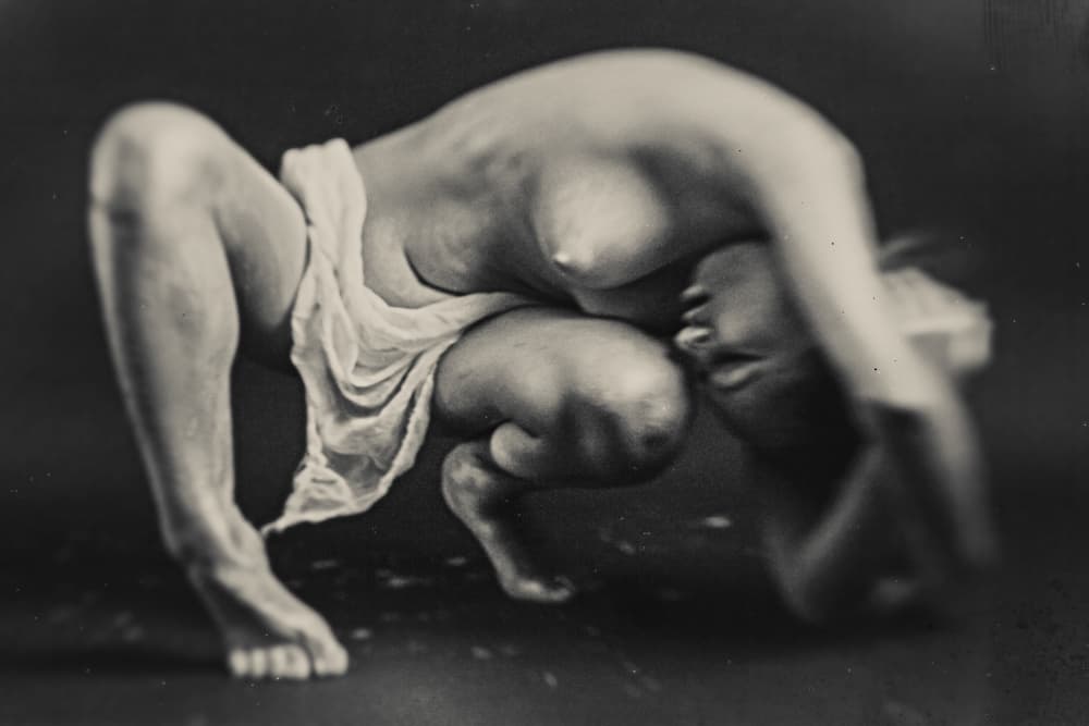 Arched Female Nude by Bogdan Bouşcă — canvas wall art