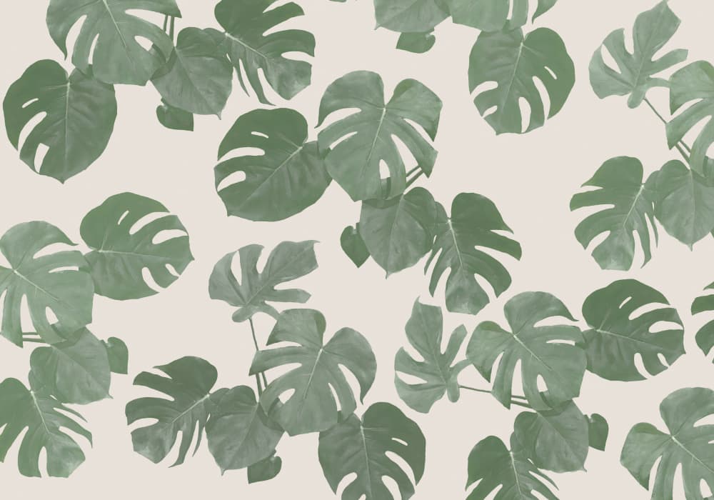 Green Monstera Pattern by Pictufy Studio II — canvas wall art