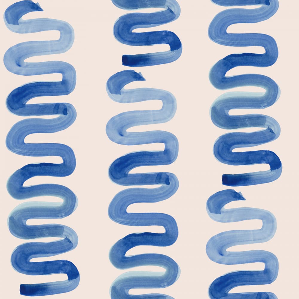Flowing Blue Lines by Irene Demetri — canvas wall art