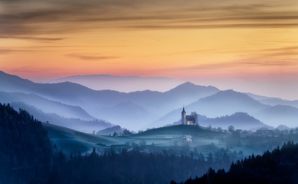 Misty Mountain Church by Ricardo Gayan — canvas wall art