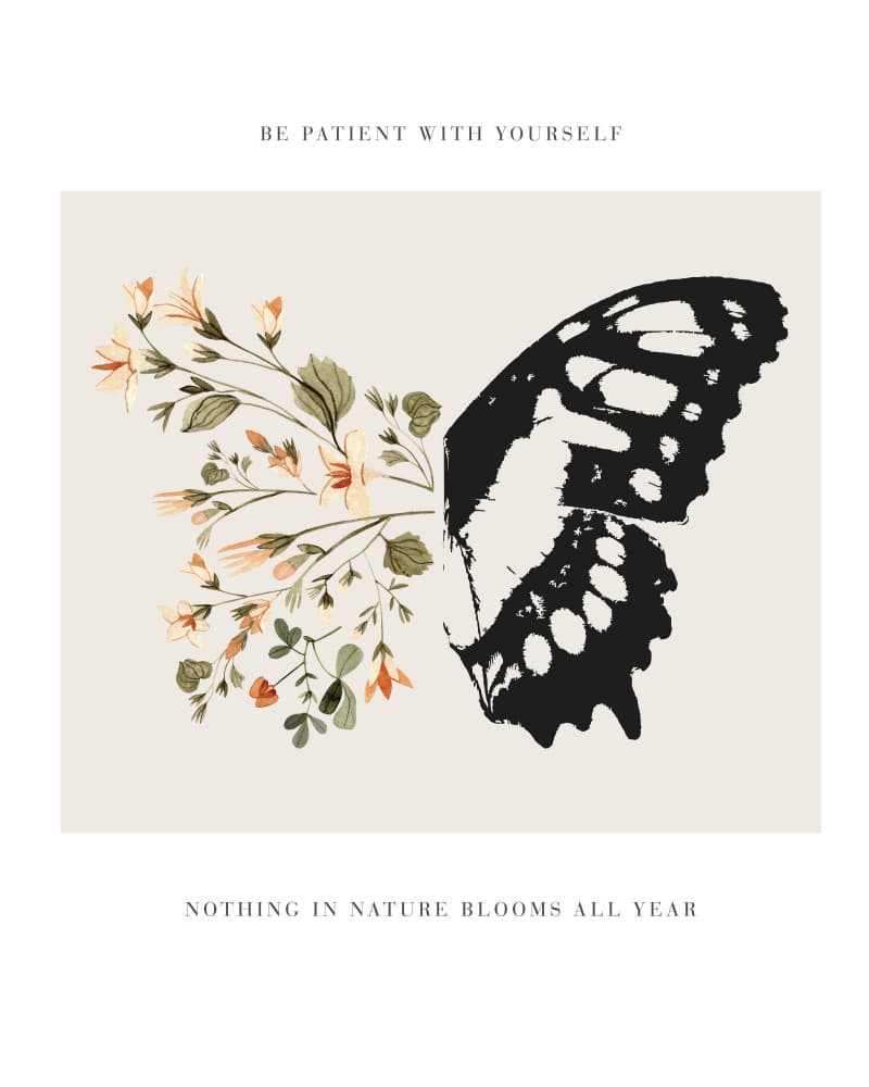 Patience Butterfly Bloom by KsanaKalpa — canvas wall art