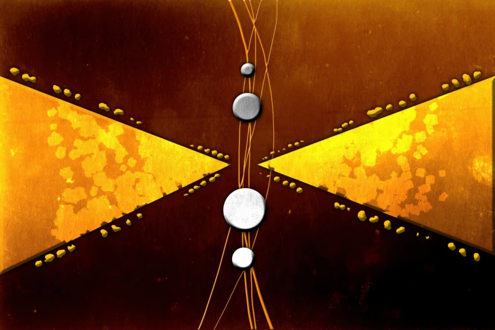 Golden Geometric Connection by Rafal Kulik — canvas wall art