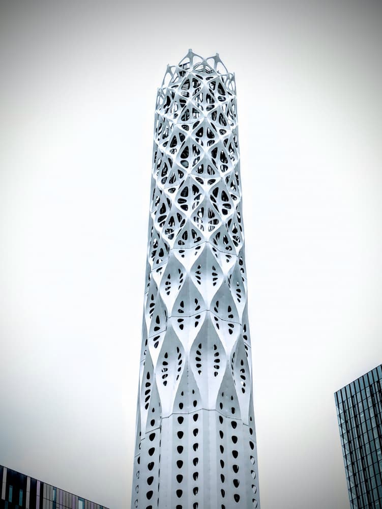 Modern Geometric Tower by Elizabeth Allen — canvas wall art