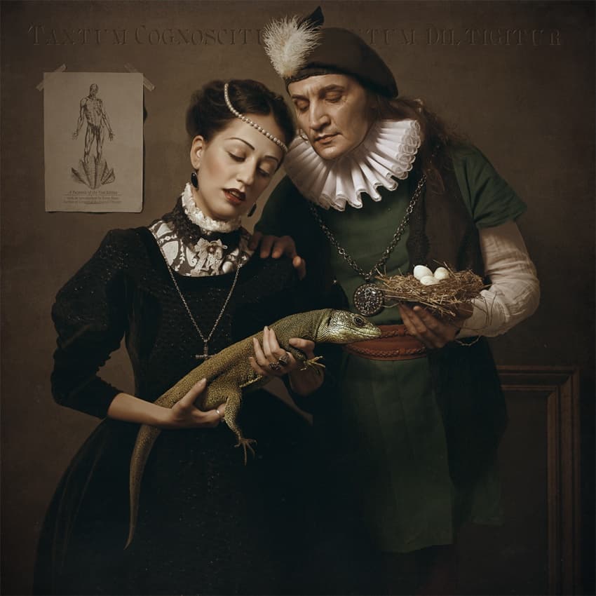 Renaissance Couple with Lizard by igor_voloshin — canvas wall art