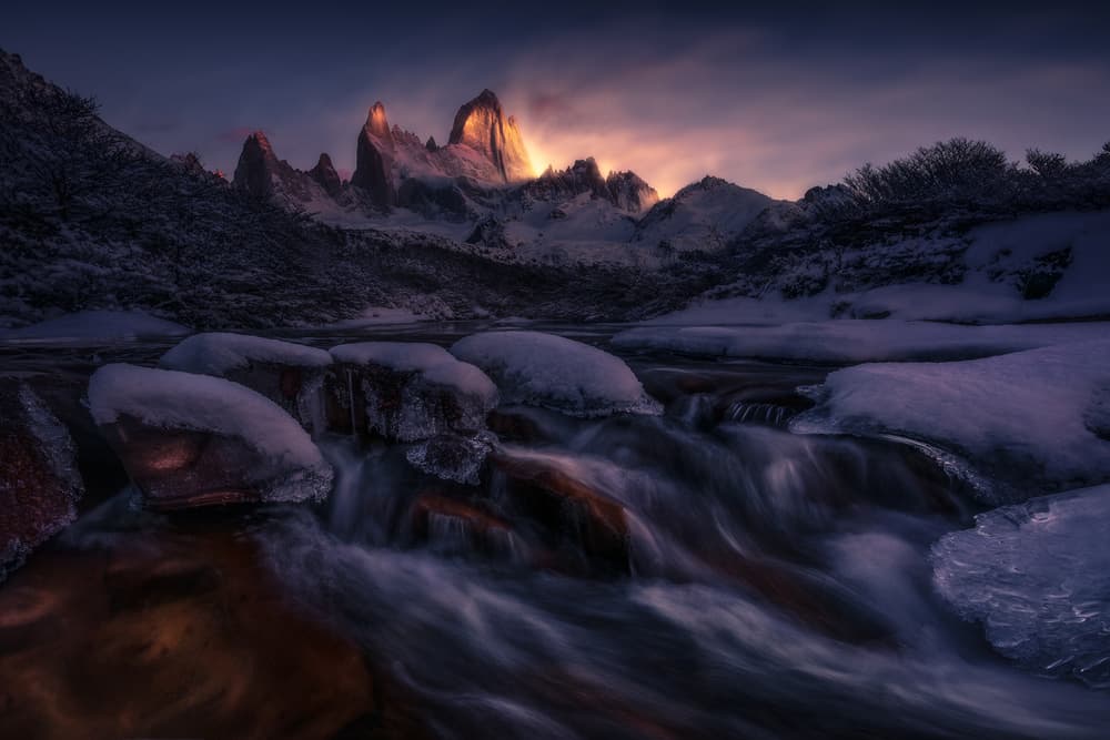 Golden Mountain Dawn by Simon Roppel — canvas wall art