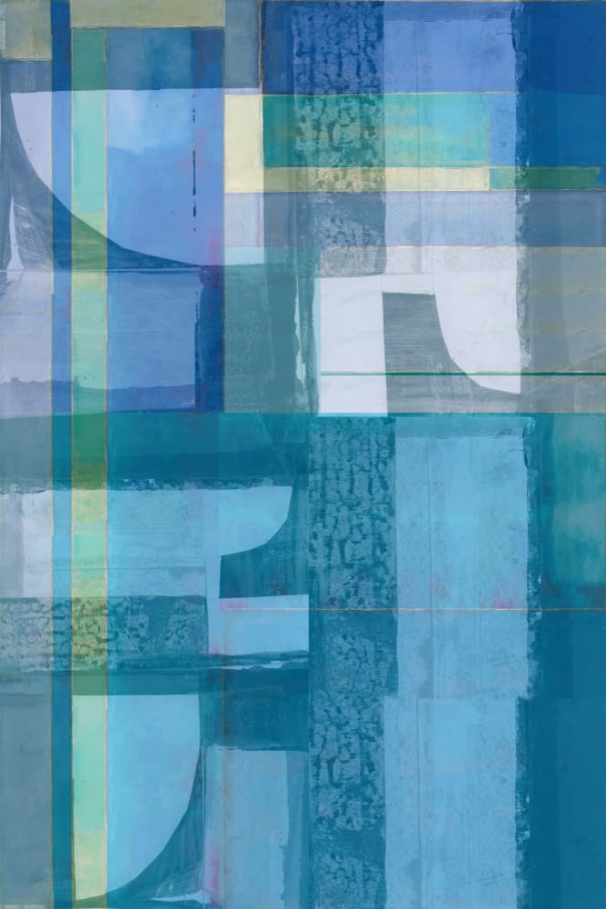 Blue Geometric Flow by cartissi — canvas wall art