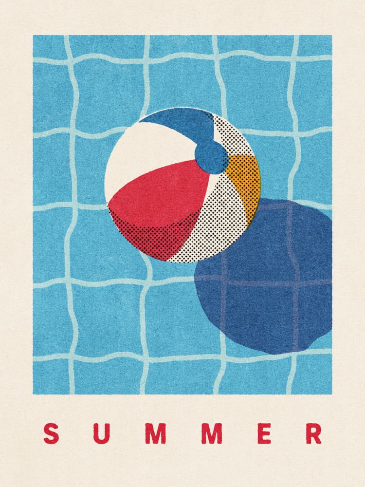 Floating Beach Ball Summer by Daniel Coulmann — canvas wall art