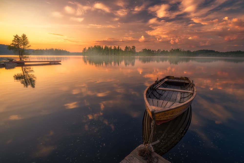 Golden Hour Boat by Ole Henrik Skjelstad — canvas wall art