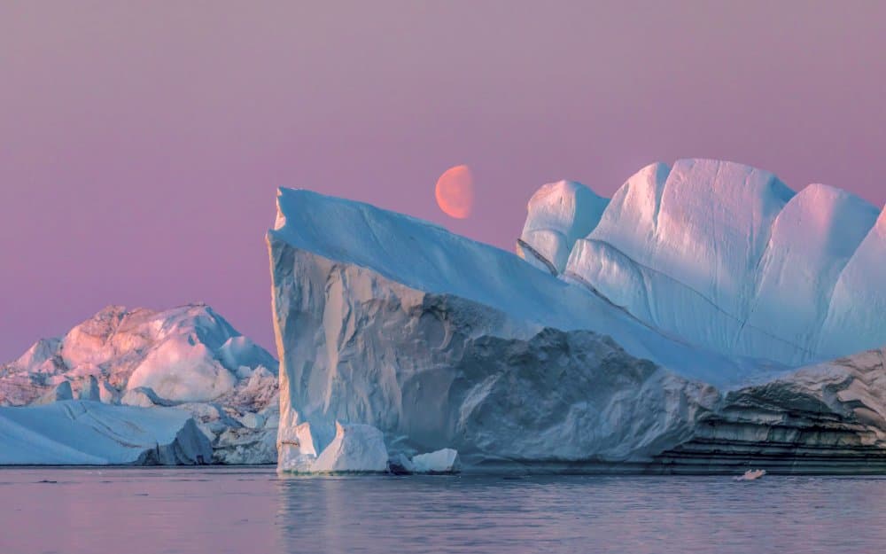 Pink Sky Iceberg Moon by Raymond Ren Rong Liu — canvas wall art