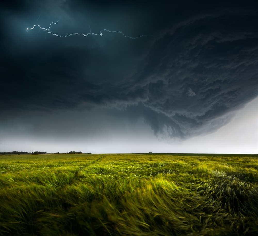 Lightning Over Green Field by Nicolas Schumacher — canvas wall art
