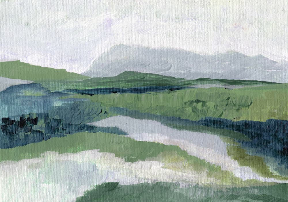 Misty Green Landscape by Nikita Jariwala — canvas wall art