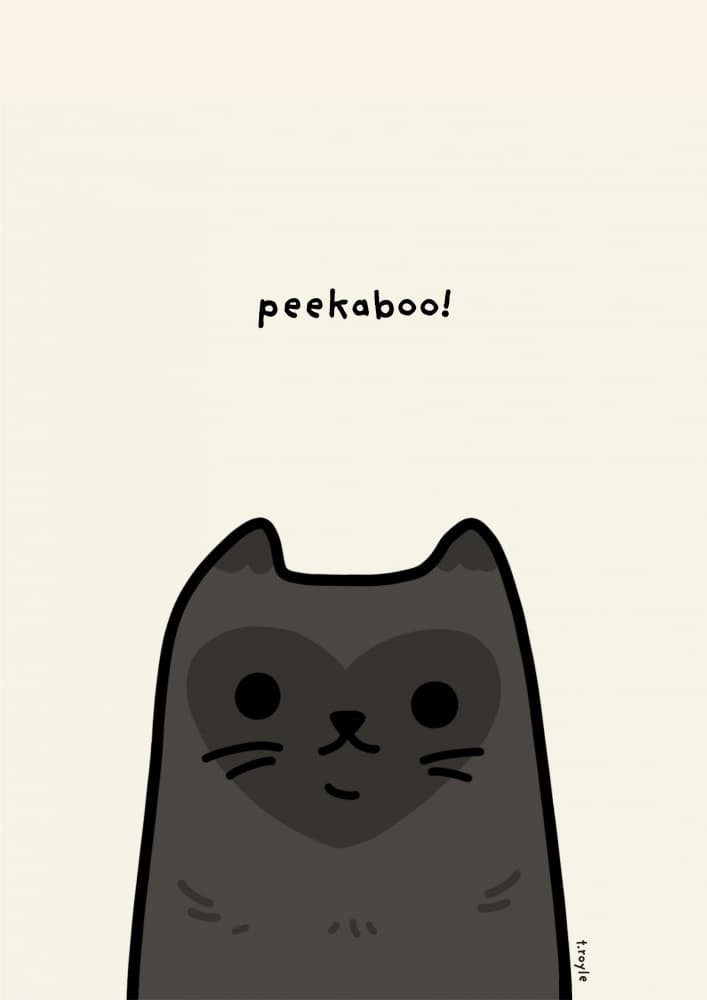 Peekaboo Cat by Tara Royle — canvas wall art